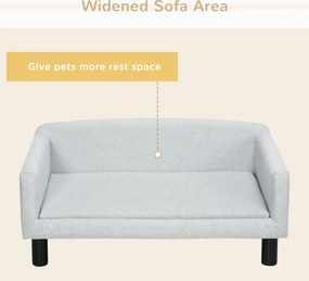 PawHut Sofa dla psa z miękkim obiciem legowisko dla psa sofa dla kota z drewnianymi nogami | Aosom PL