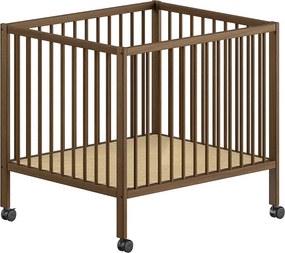 Brązowy kojec dla dzieci z litego drewna bukowego 95x75 cm Dino – Vipack