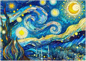 Obraz na szkle – Mozaika gwiaździstej nocy (70x50 cm)