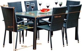 Zestaw mebli ogrodowych stół 6 krzeseł Avvicente