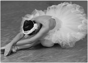 Obraz - Balerina, czarno-biały (70x50 cm)