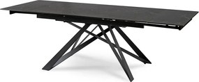 Stół Rozkładany Prostokątny MAXIME 160-240 cm Ceramiczny Czarny Marmur do Jadalni Loft