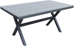 Stół ogrodowy aluminiowy antracyt 150x90x75 trwały blat kompozyt drewniany