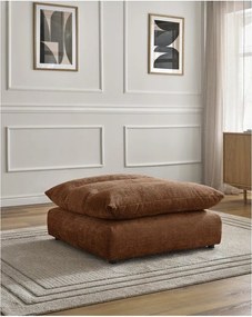 Pomarańczowy podnóżek z tkaniny szenilowej Neil – Bobochic Paris