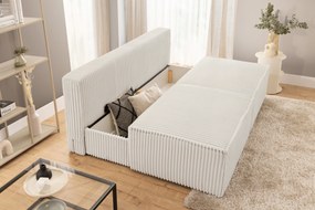 Kanapa Solvero z funkcją spania - jasny beż plusz Tilia 01