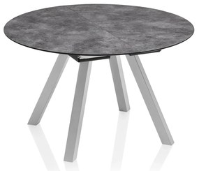 Stół ogrodowy rozkładany HPL 120 / 170 x 120 cm srebrno-antracytowy KETTLER