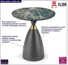 Zielony okrągły stolik kawowy - Ixar 4X