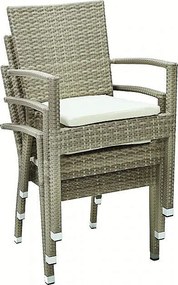 Zestaw rattanowy ogrodowy NAPOLI I. 1+2 (szaro-beżowy)