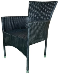 Krzesło ogrodowe Autronic, metal, polirattan,czarne , AZC-S2117 BK