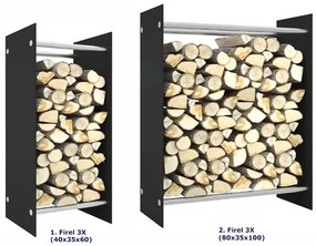 Nowoczesny regał na drewno opałowe - Firel 3X 80x35x100