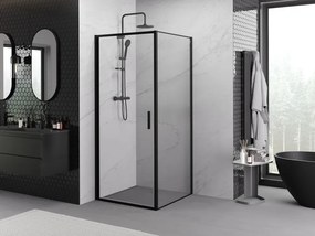 Mexen Exo kabina prysznicowa uchylna 70 x 70 cm, transparent, czarna - 817-070-070-70-00