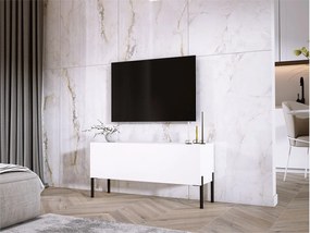 Szafka RTV, Biały Mat, nogi czarne, 100 x 52 x 32 cm