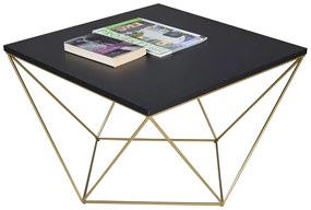 Druciany stolik kawowy w stylu glamour czarny + złoty - Mokita 4X