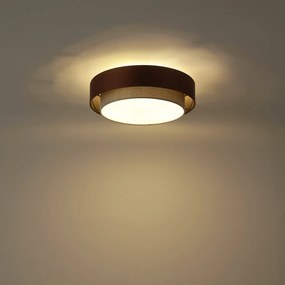 Nowoczesna lampa sufitowa ciemny brąz z taupe 50 cm 3-źródła światła - Drum Duo