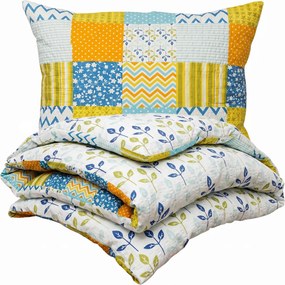 4Home Pościel z kory Patchwork blue, 140 x 200 cm, 70 x 90 cm, 140 x 200 cm, 70 x 90 cm