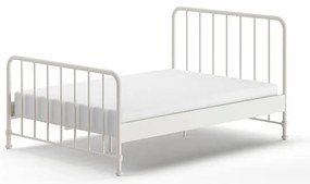 Białe metalowe łóżko dwuosobowe ze stelażem 140x200 cm BRONXX – Vipack