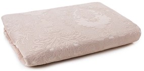 Beżowy adamaszkowy zestaw narzuty na łóżko i poszewki na poduszkę 240x260 cm Beste – Mijolnir