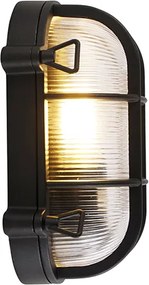 Industrialna lampa ścienna i sufitowa czarna owalna IP44 - Noutica