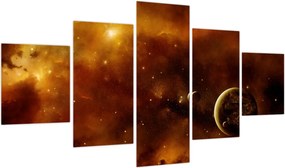 Obraz - Planety z mgławicą (125x70 cm)
