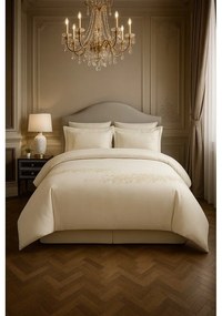Kremowa pościel dwuosobowa z satyny bawełnianej z prześcieradłem/6-częściowa 240x220 cm Maison Bloom – Mila Home Luxury