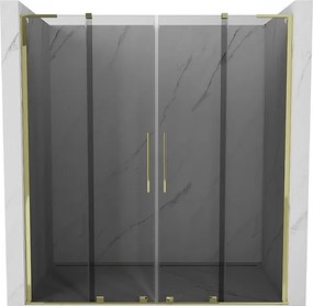 Mexen Velar L Duo drzwi prysznicowe rozsuwane 170 cm, grafit, złote - 871-170-003-42-50