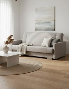 Jasnoszara welurowa wersalka rozkładana B8-N57