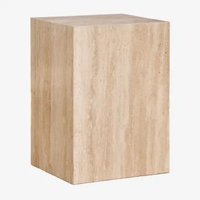 Stolik Nocny 35x35 Cm Z Naturalnego Kamienia Aluret Trawertyn - Sklum