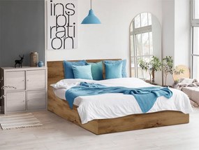 Łóżko SOFIA 140 x 200 cm, dąb artisan Stelaż: Ze stelażem listwowym elastycznym, Materac: Materac Coco Maxi 20 cm