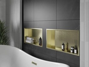 Mexen X-Wall-R półka wnękowa z kołnierzem 60 x 30 cm, złota szczotkowana - 1950603010