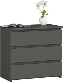 Szafka nocna AKORD CL3 Grafit Szary 60 cm 3 szuflady kolor Grafit Szary mat 60x35x57 cm