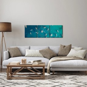 Obraz - Żaglówki (z zegarem) (90x30 cm)