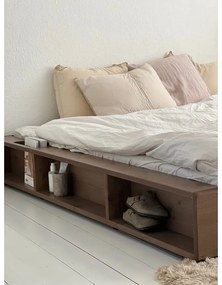 Brązowe łóżko dwuosobowe z drewna sosnowego ze stelażem 160x200 cm Ziggy – Karup Design