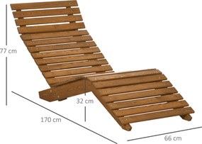 Outsunny leżak leżak, leżak ogrodowy na basen, balkon teak