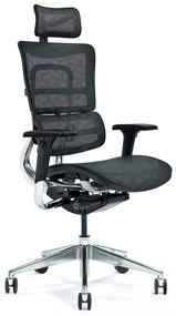 Wysokiej klasy fotel biurowy ergonomiczny ERGO 800-M, tapicerowany tkaniną mesh o jodełkowym splocie, kolory czarny, granatowy, szary. Fotel jest wyposażony w nowoczesne funkcje.