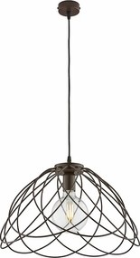 Żyrandol Pagoda z czarnego lakierowanego żelaza z dekoracją z efektem rdzy, z regulowanym kablem elektrycznym, 1 lampa 132 Ø45 BL298-S1-RG