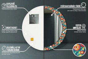 Geometryczne owoce i liście Lustro dekoracyjne okrągłe