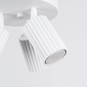 Plafon trzypunktowy KARBON 3P biały okrągły SOLLUX  LIGHTING