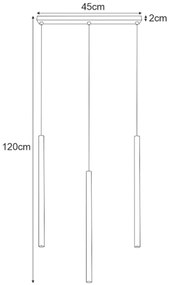 Czarna potrójna lampa wisząca tuba - S811-Skira