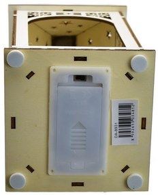 Drewniana latarnia z motywem świątecznym i oświetleniem LED, 11 x 29 cm, ciepła biel