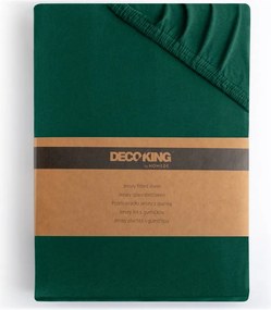 Zielone dżersejowe prześcieradło z gumką 160x200 cm Amber – Restilo