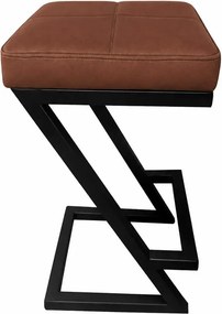 Hoker ZETA krzesło barowe Loft podstawa metalowa : Kolor Stelaża - Czarny , Kolor tkaniny - EKO-SKÓRA - 3D, Typ tkaniny - Eko-skóra