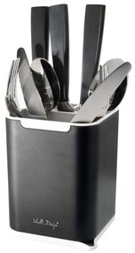 Czarny pojemnik na sztućce Vialli Design Cutlery