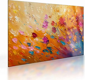 Obraz na szkle - Malowanie kolorowych kwiatów (70x50 cm)