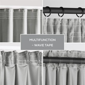 Jasnoszara aksamitna zasłona częściowo zaciemniająca (dimout) 140x270 cm Pleat – Restilo