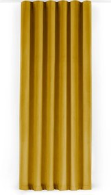 Musztardowa aksamitna zasłona częściowo zaciemniająca (dimout) 265x225 cm Velto – Filumi