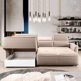 Narożnik MURILLO S Mini z elektryczną regulacją siedziska Lewostronny w tkaninie VOGUE 01 WERSAL