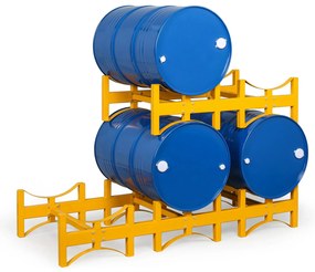 Metalowy stojak na beczki, 3x 208 l