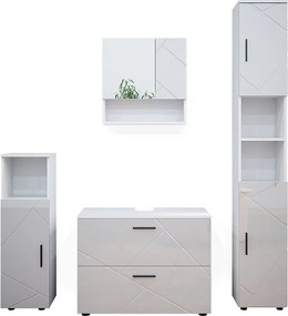 Zestaw mebli łazienkowych biały wysoki połysk 80x41x58 irma