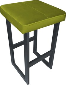 Hoker ALEX krzesło barowe tkanina Welur podstawa metalowa : Kolor Stelaża - Grafit, Kolor tkaniny - VELVET - BL75, Wysokość - 60 cm