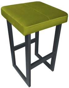 Hoker ALEX krzesło barowe tkanina Welur podstawa metalowa